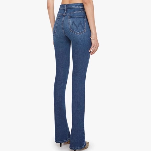 Mother The Runaway in Bitten & Smitten Bootcut Distressed Knee Denim Jeans